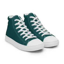 Men’s Smoke Green high top canvas shoes, Men's Dark Green High Top Sneakers
