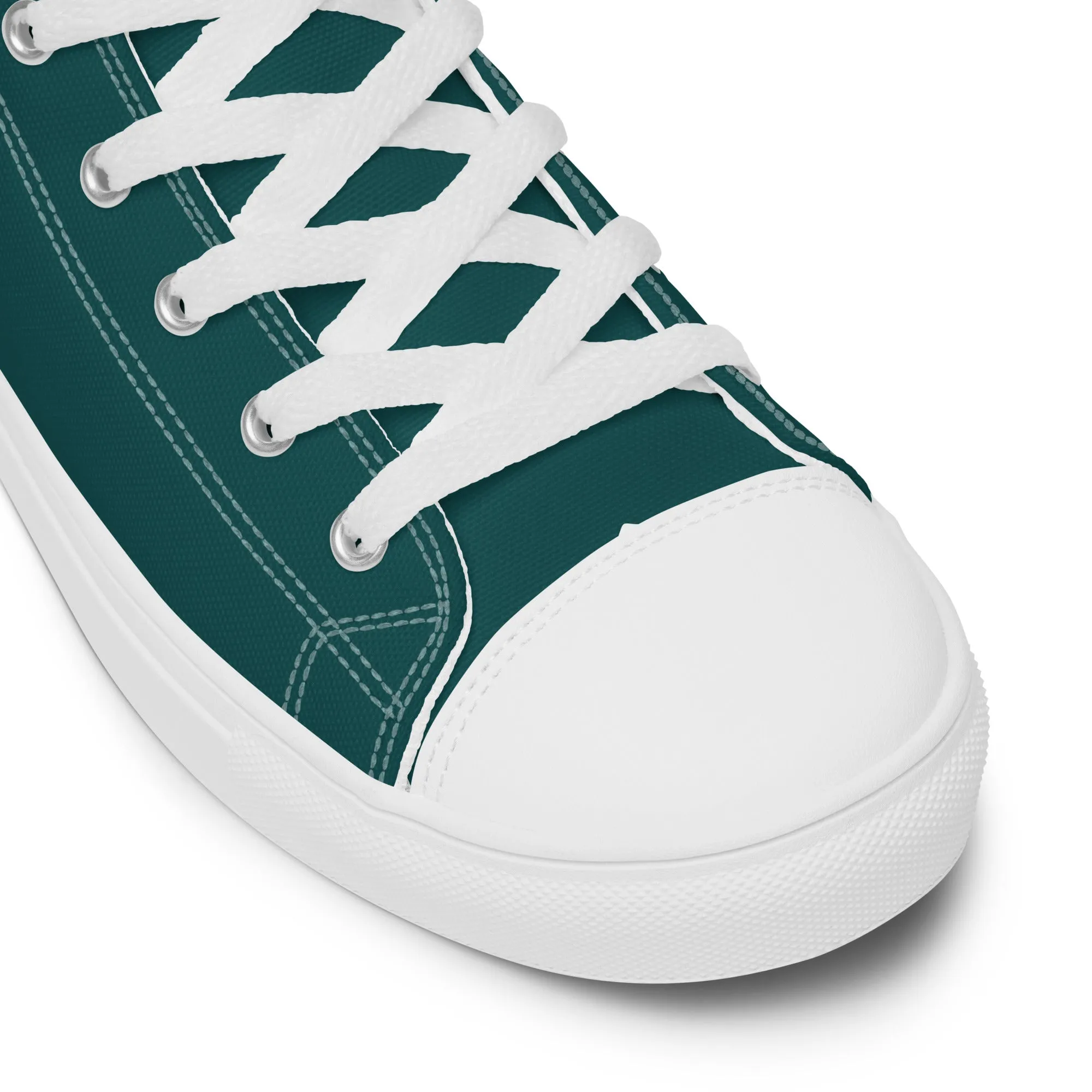 Men’s Smoke Green high top canvas shoes, Men's Dark Green High Top Sneakers