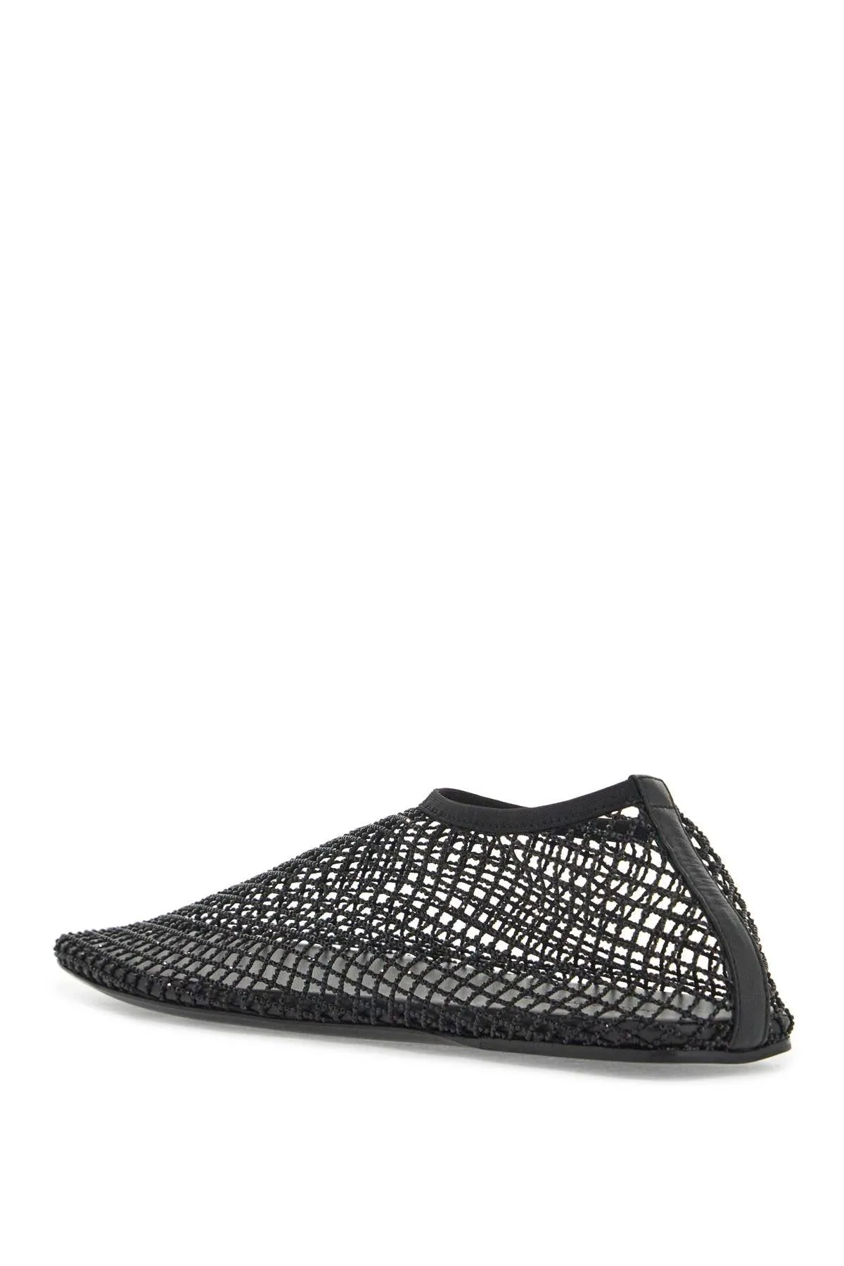 mesh ballerina flats with micro crystals 24049256 BLACK