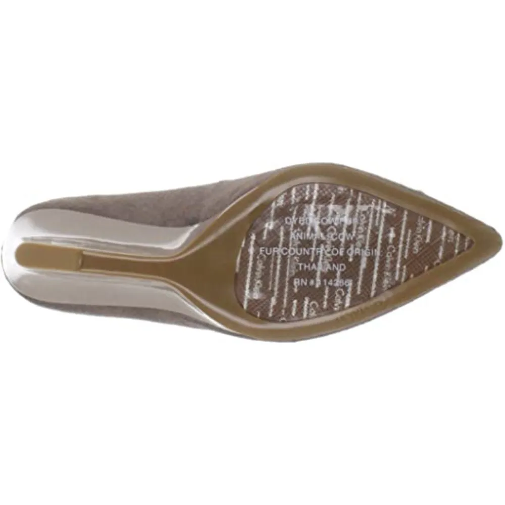 Nadia Light Taupe Pony Two Tone Patent Calvin Klein Wedge Pumps