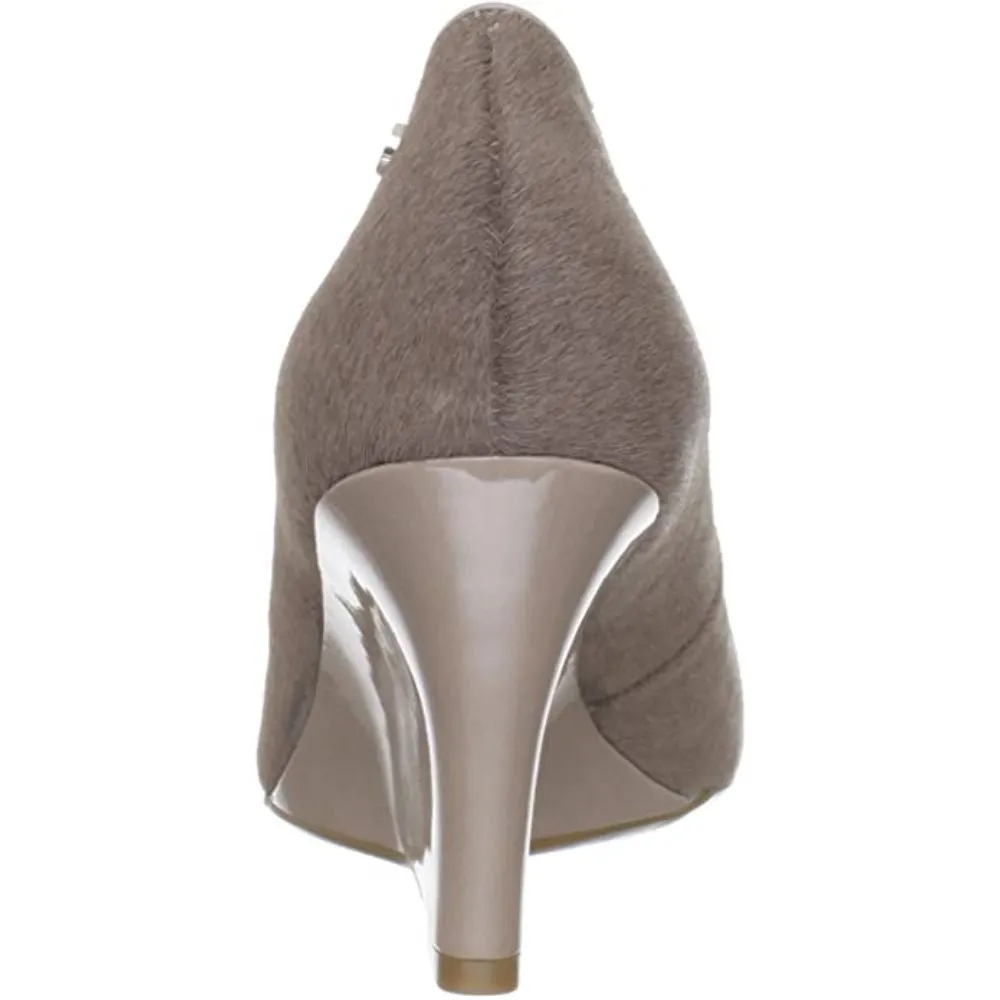 Nadia Light Taupe Pony Two Tone Patent Calvin Klein Wedge Pumps