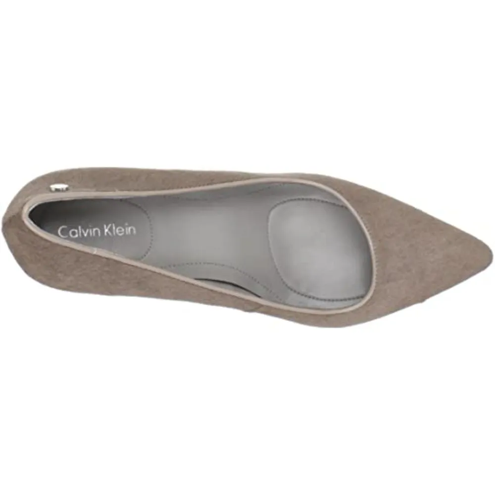 Nadia Light Taupe Pony Two Tone Patent Calvin Klein Wedge Pumps