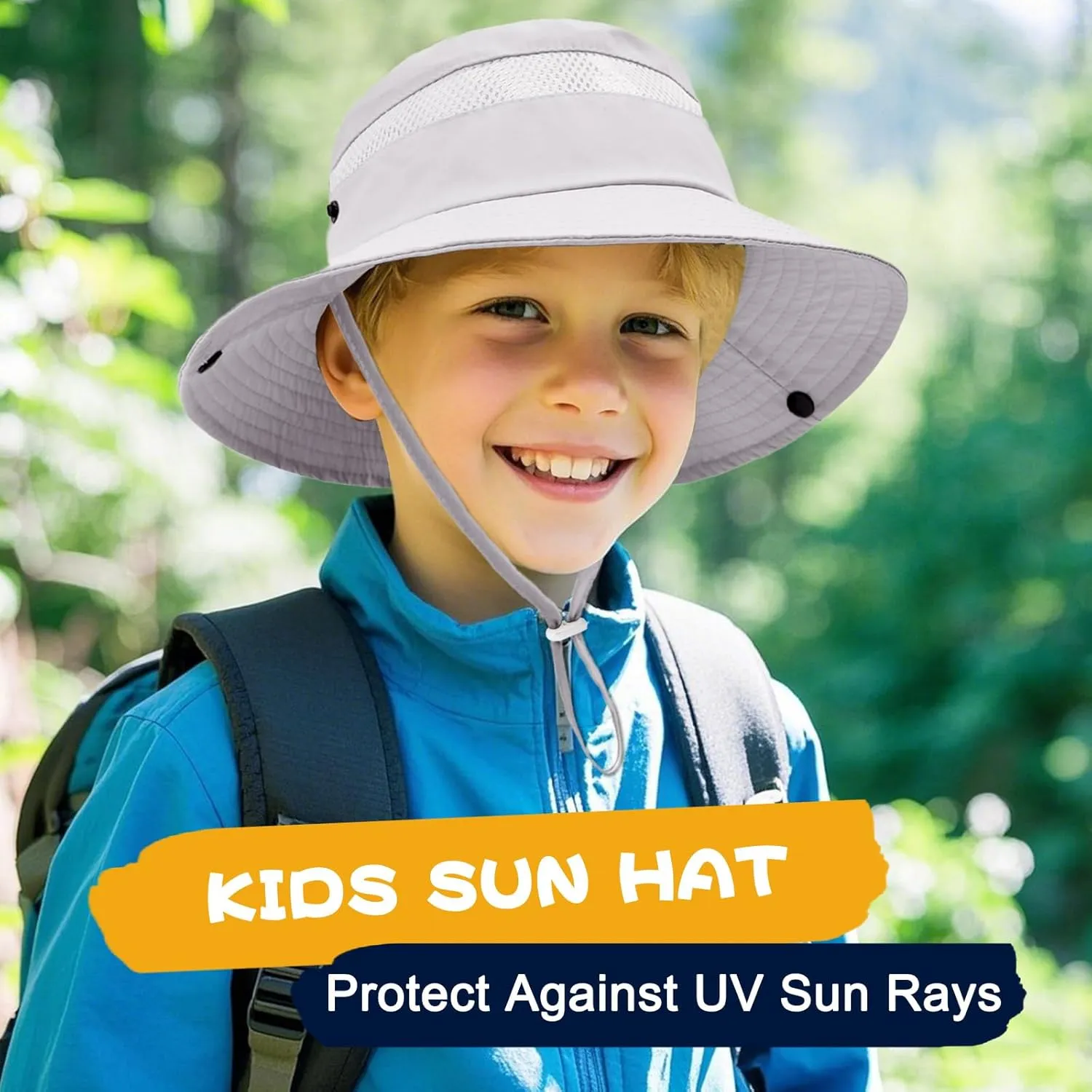 Outdoor Kids Sun Hat for Boys Girls Wide Brim Mesh Bucket Hat UPF 50  Sun Protection Breathable Summer Fishing Safari Hat