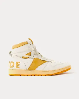 Rhecess Distressed Leather Yellow High Top Sneakers