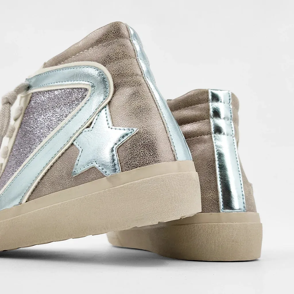 Roxanne Blue/ Silver High Top Sneaker