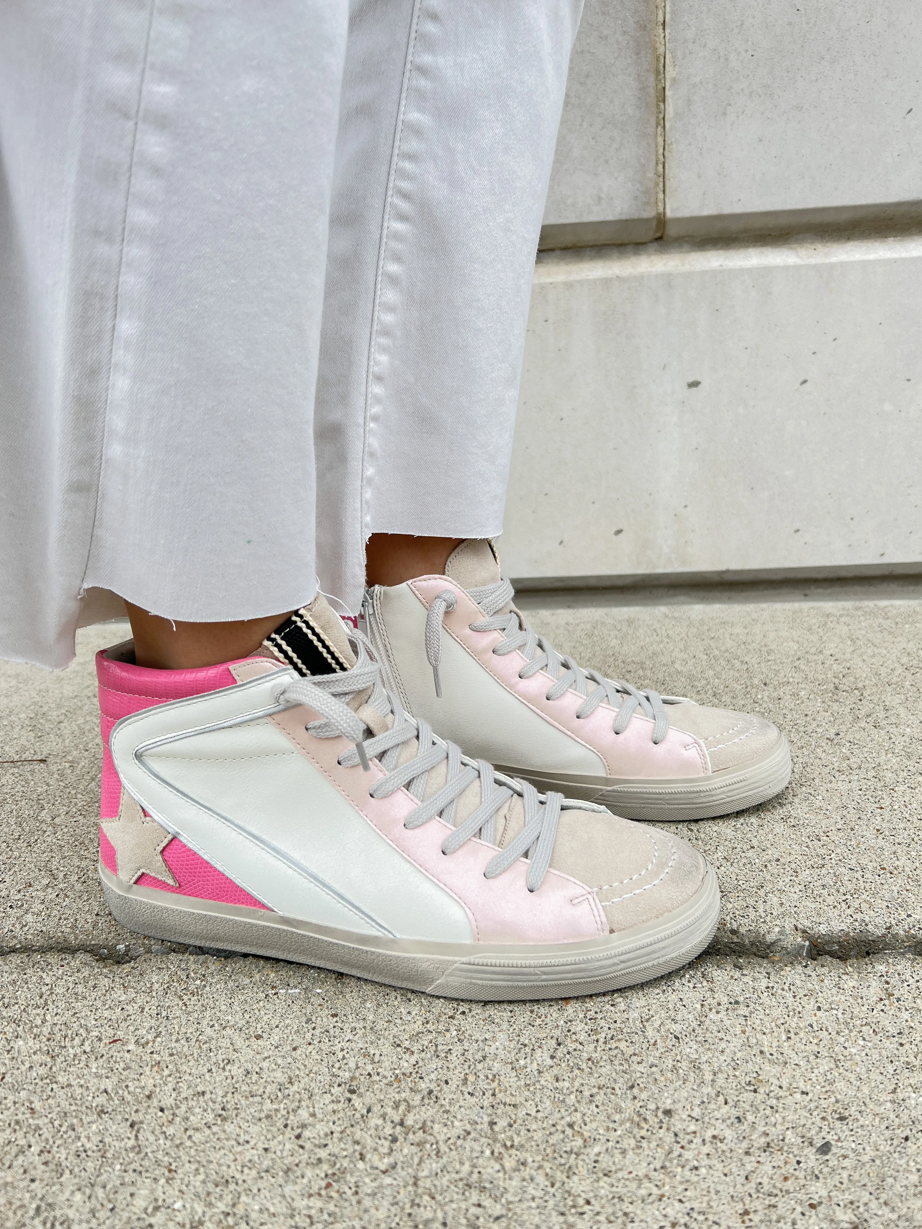 Roxanne Pink High Top Sneaker