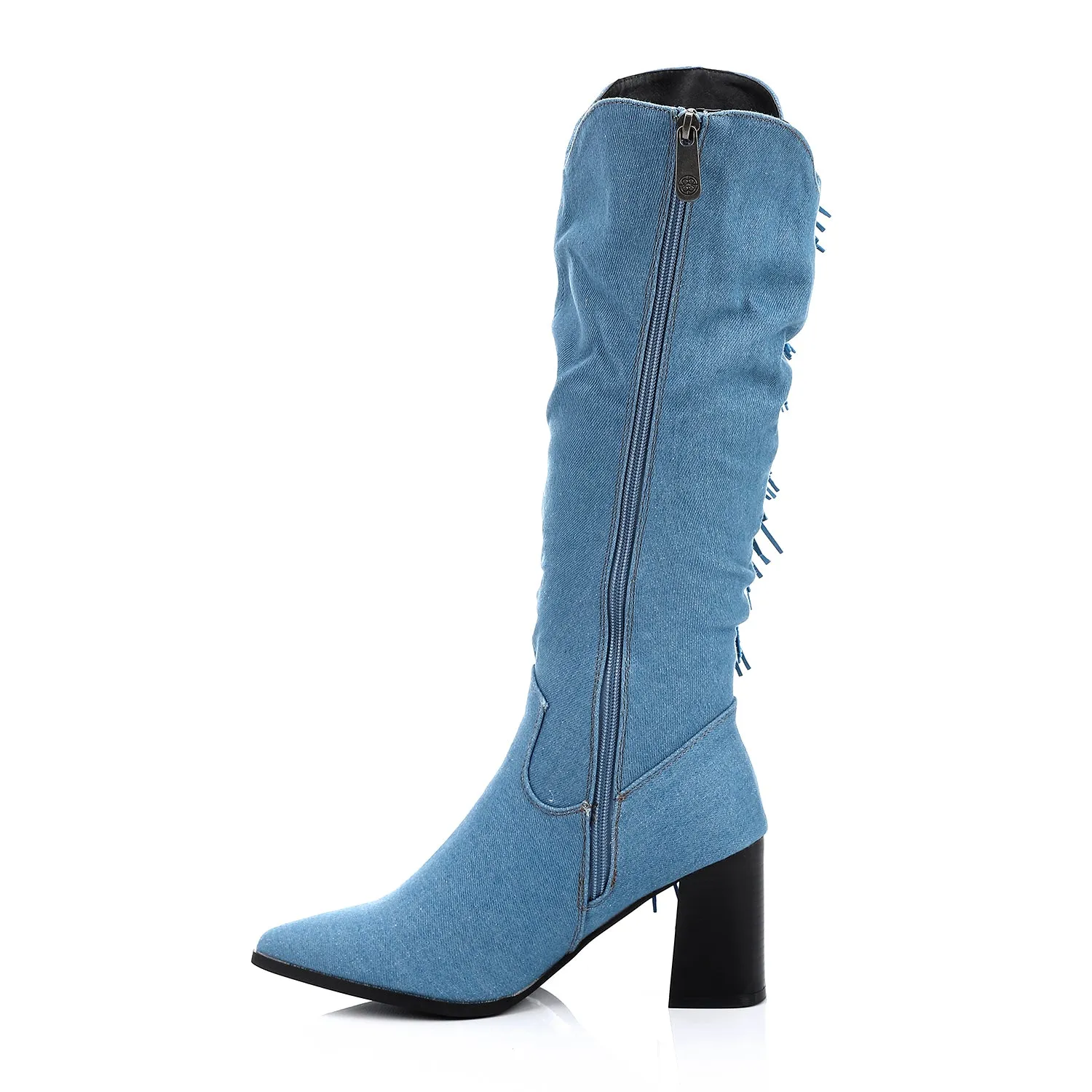SUN-DVTF-007 Side Fringes Zipper high boot