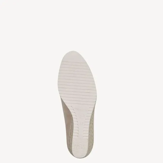 Tamaris Nude Suede Leather Wedge Shoe