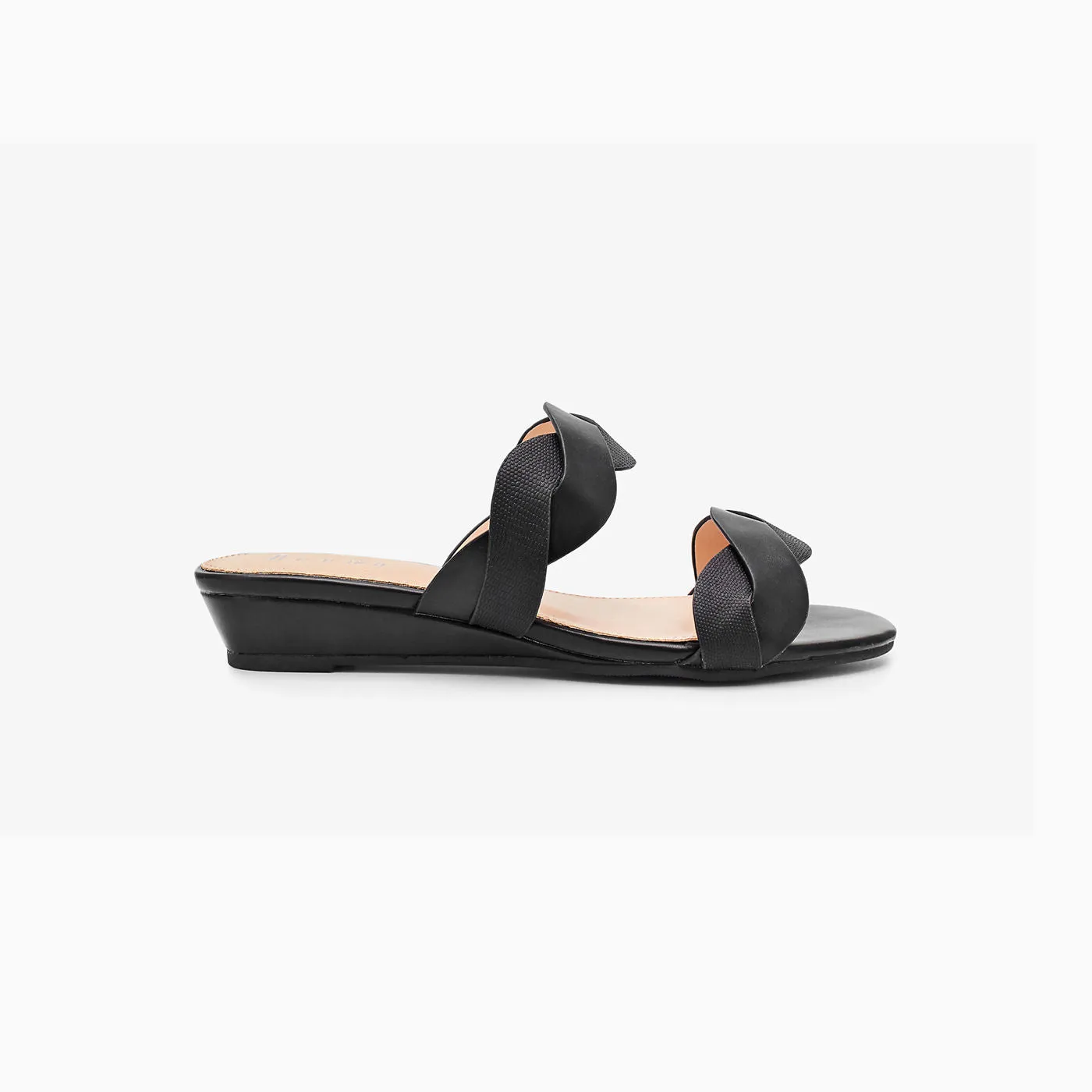 Twisted Double-Strap Wedge Heel Chappal