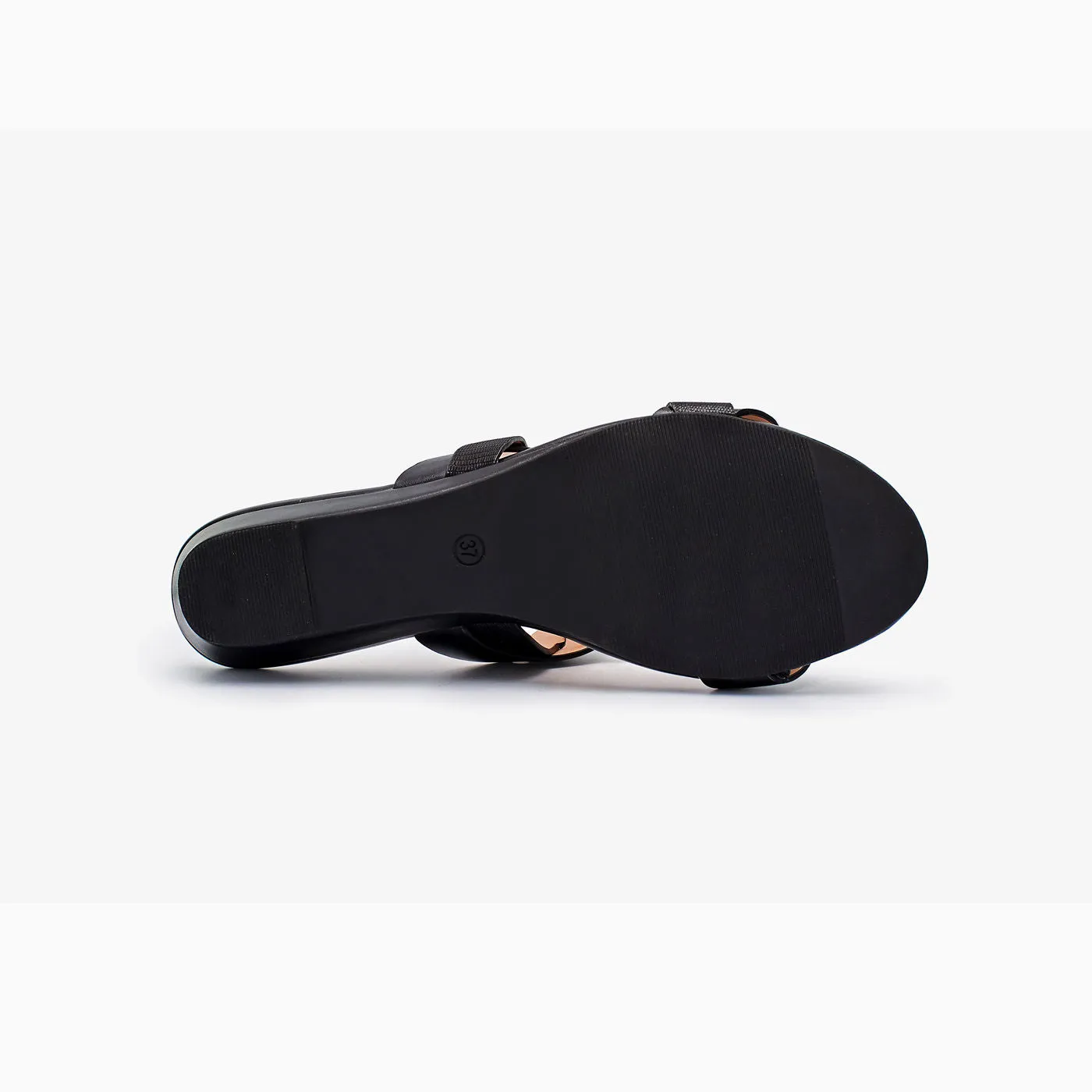 Twisted Double-Strap Wedge Heel Chappal