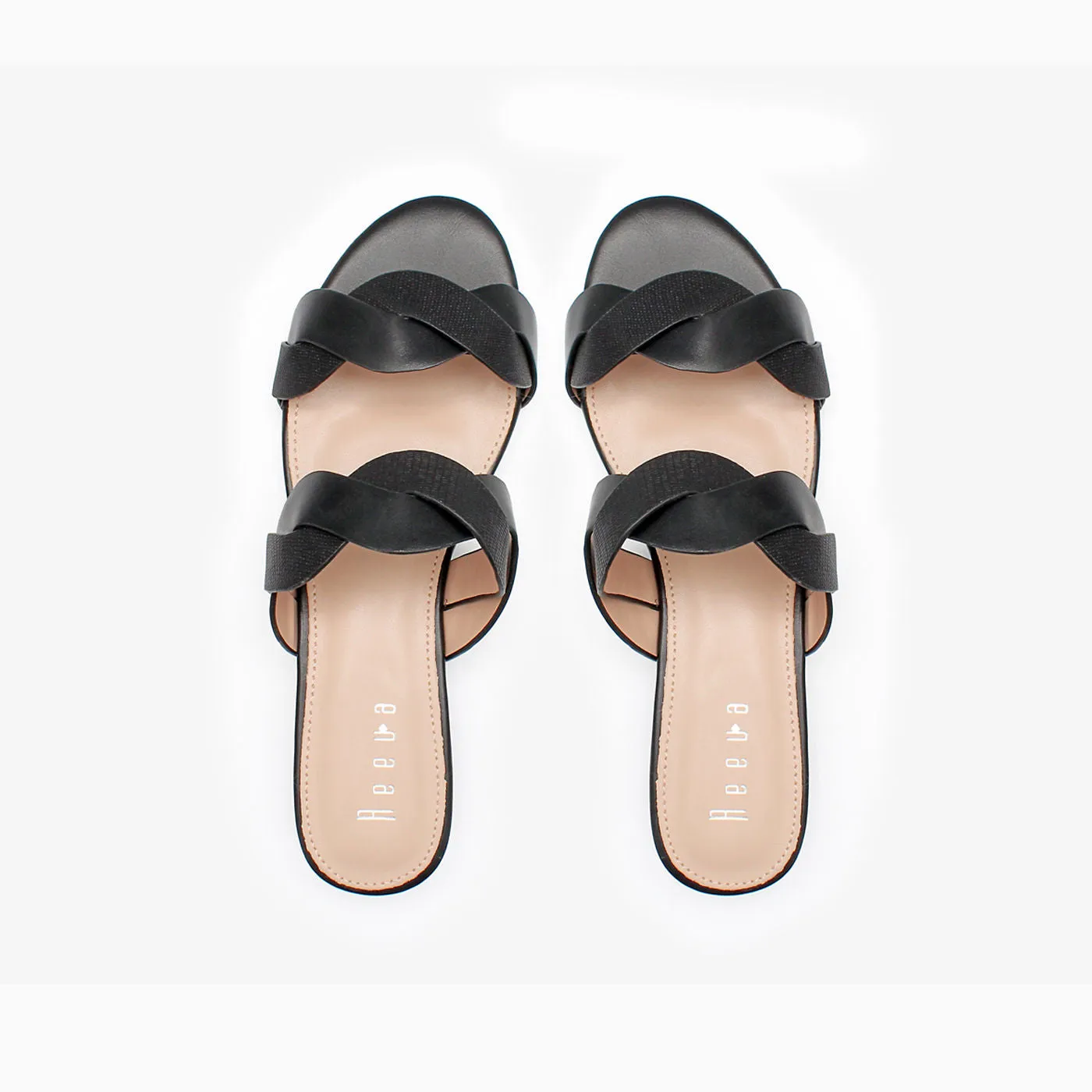 Twisted Double-Strap Wedge Heel Chappal