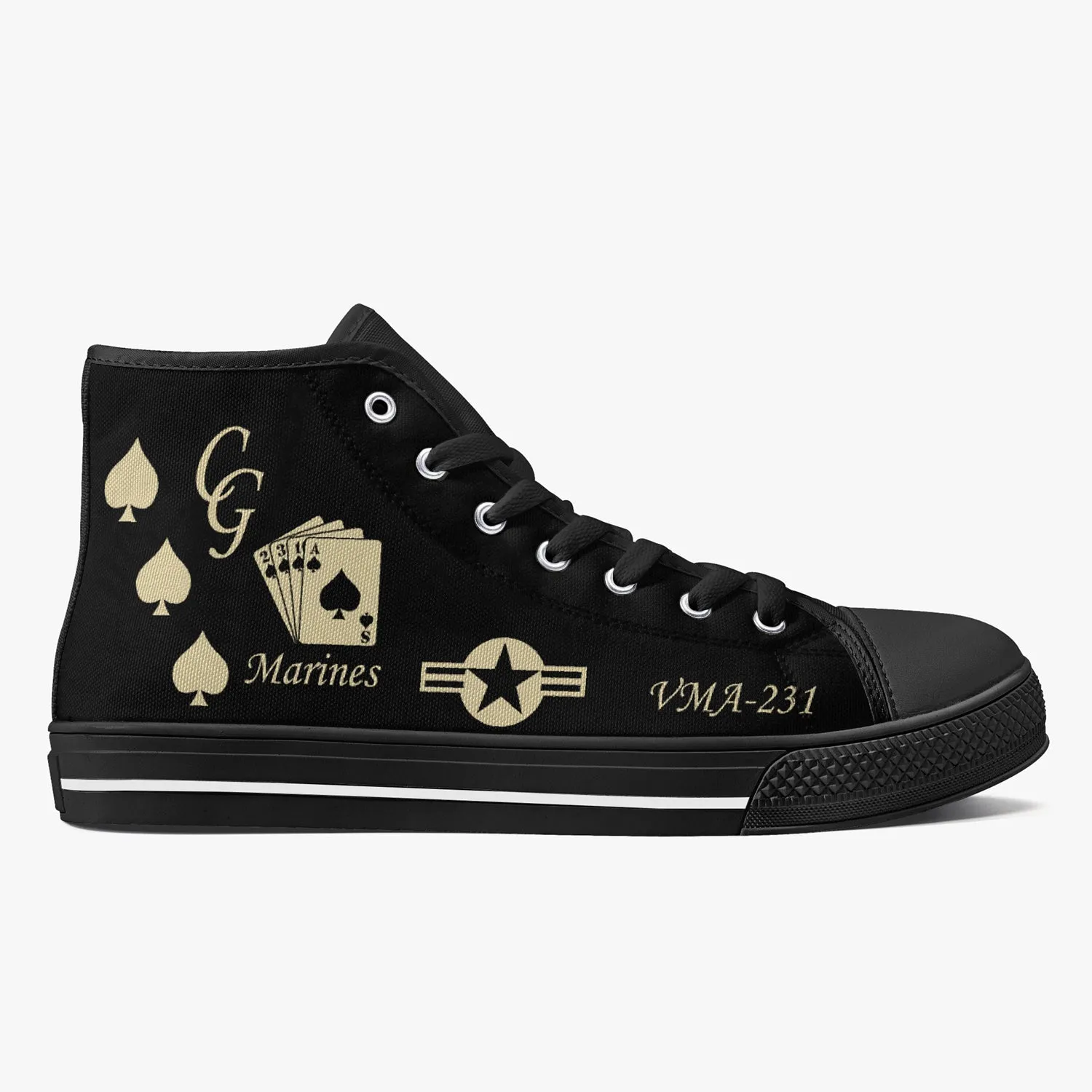 VMA-231 "Ace of Spades" High Top Canvas Shoes