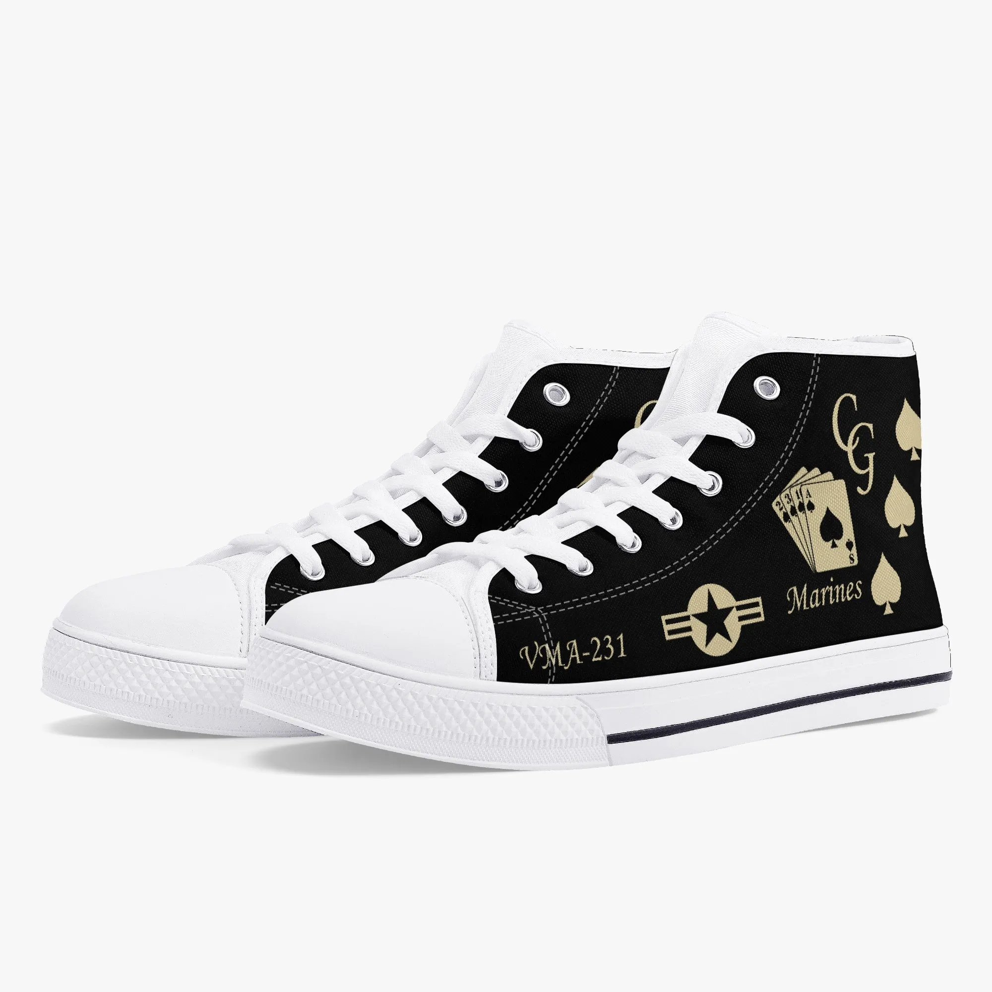 VMA-231 "Ace of Spades" High Top Canvas Shoes