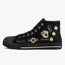 VMA-231 "Ace of Spades" High Top Canvas Shoes