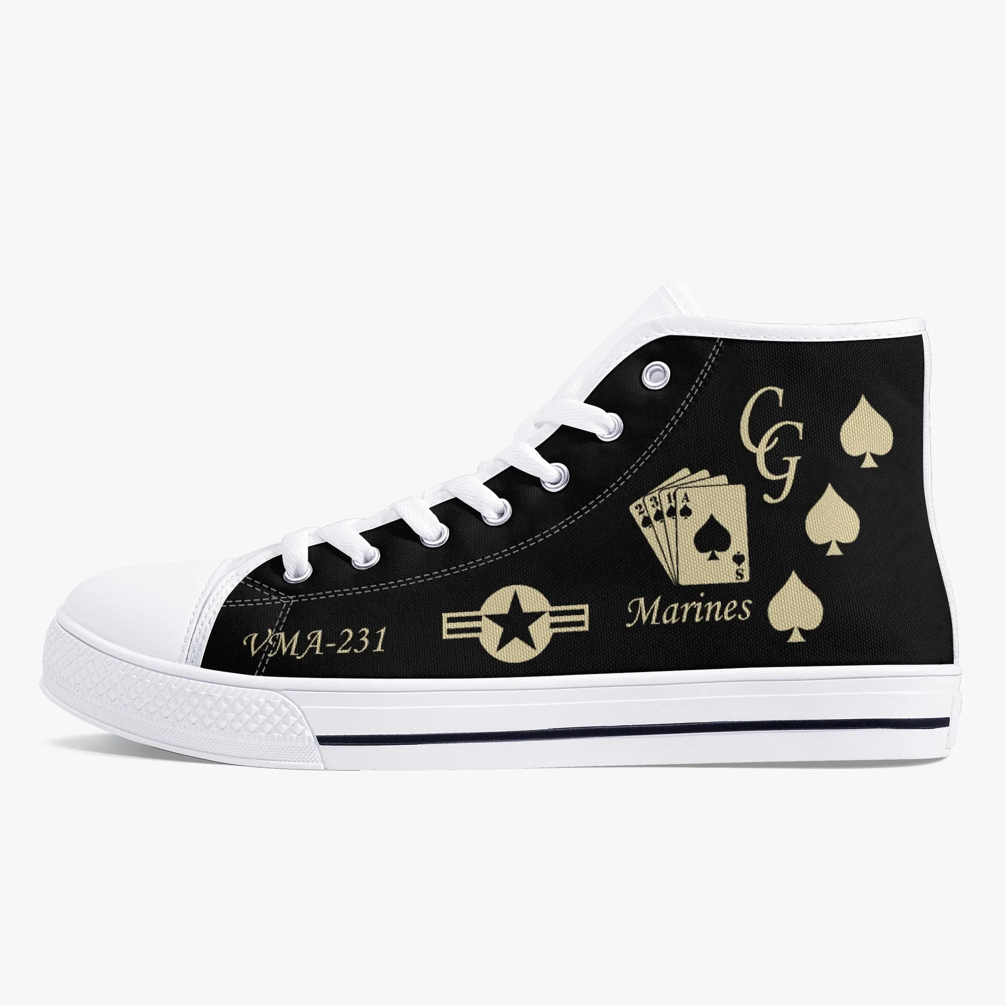 VMA-231 "Ace of Spades" High Top Canvas Shoes