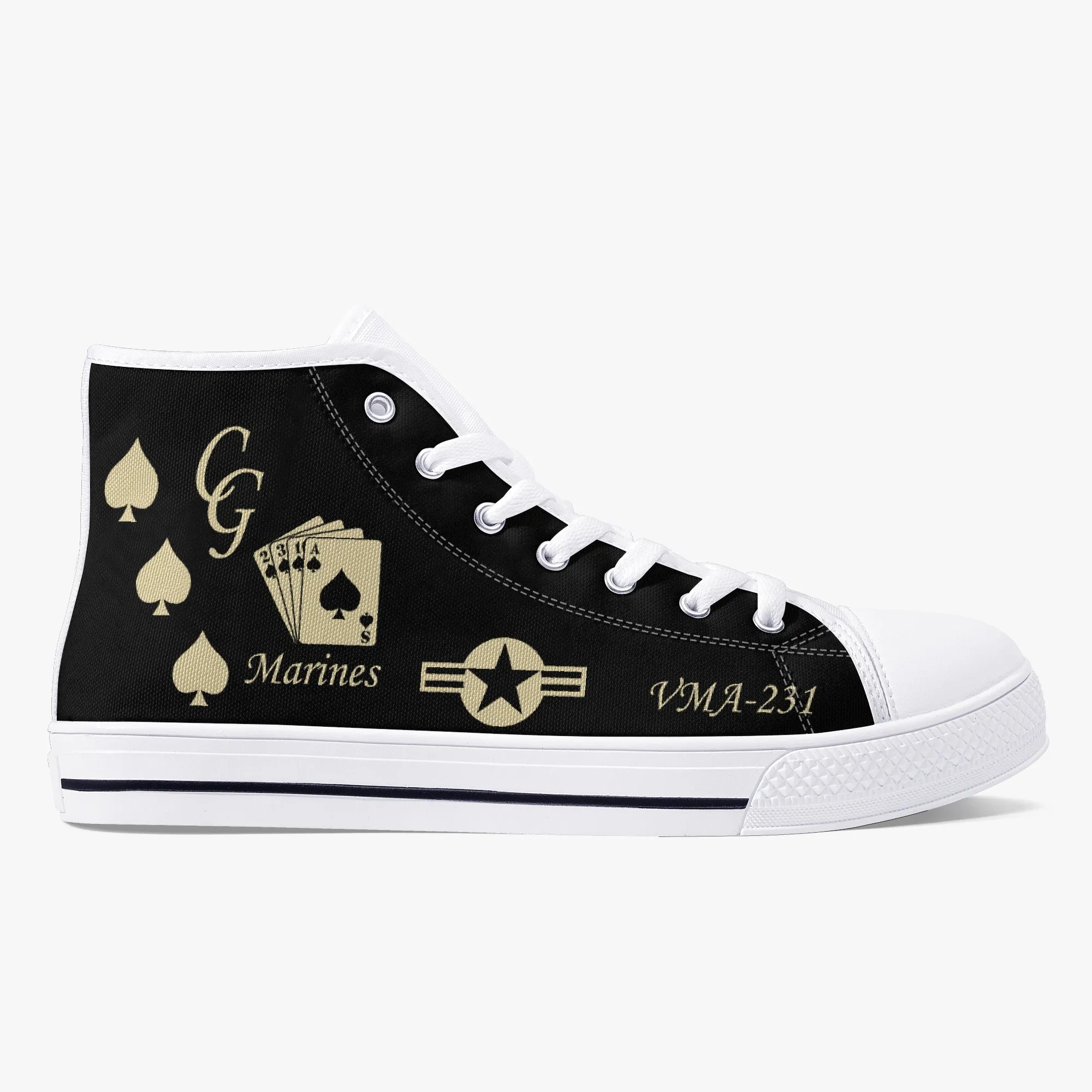 VMA-231 "Ace of Spades" High Top Canvas Shoes